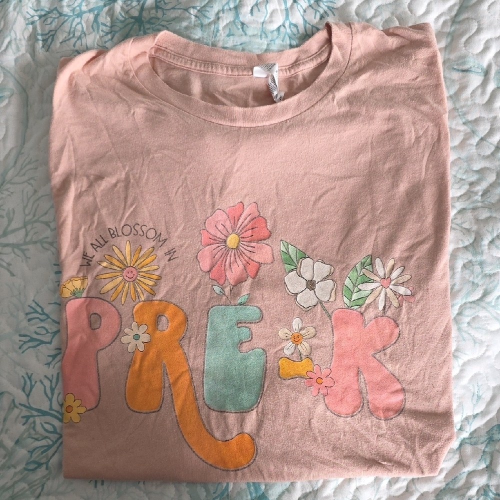 PreK 2X Floral Graphic Tee - Pink